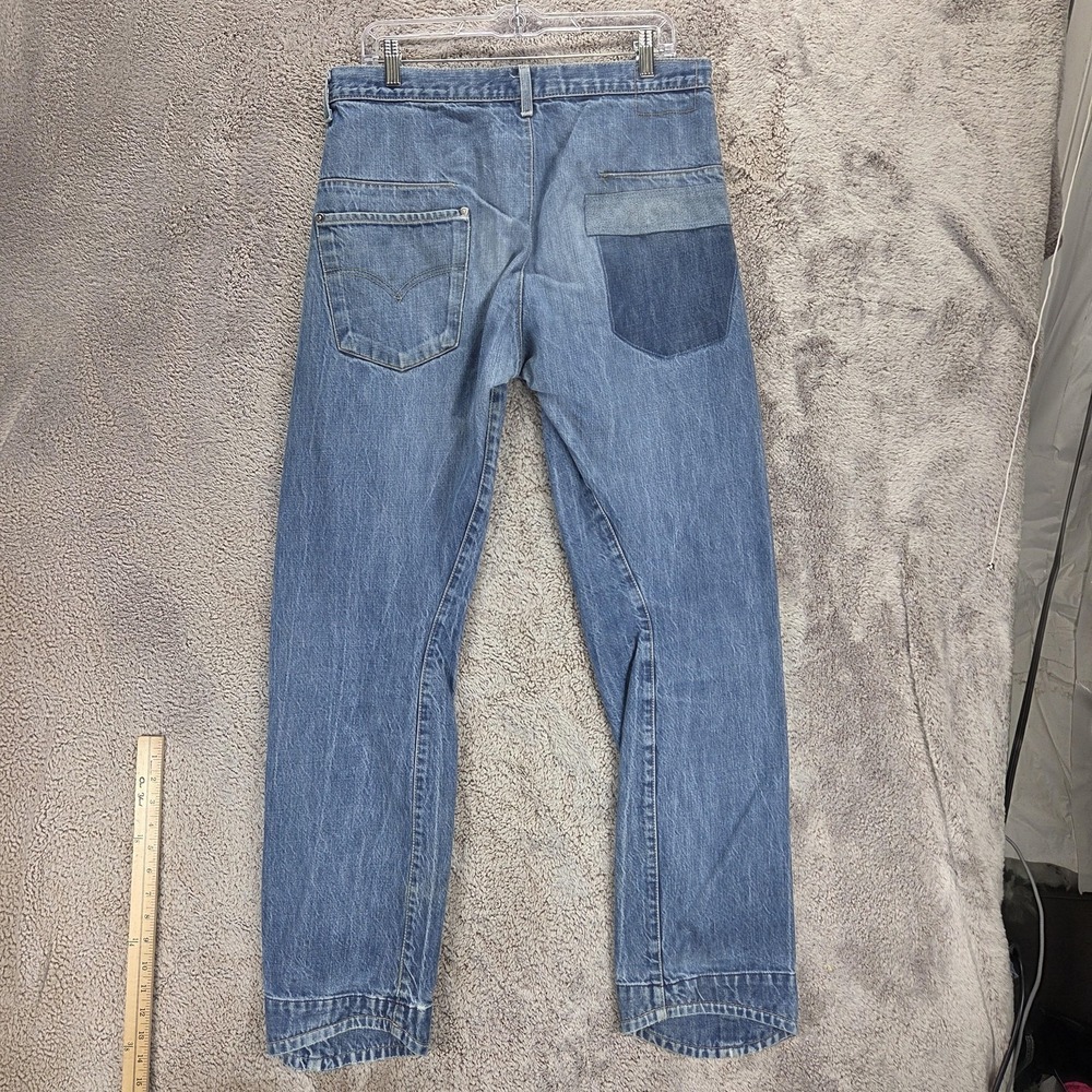 Vintage Levis Engineered Jeans Mens Blue Twisted Button Fly Denim Fits 34x32